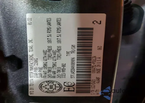 2022 Toyota Tundra Crewmax Limited from USA, damaged, VIN 5TFJA5DB4NX009096